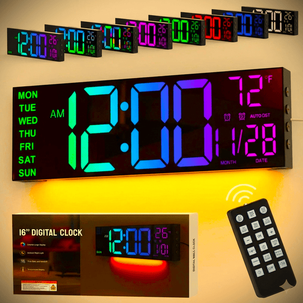 The Lumina Ambient LED Clock | Digital Wall Clock & Modern Lighting - The Decor Script