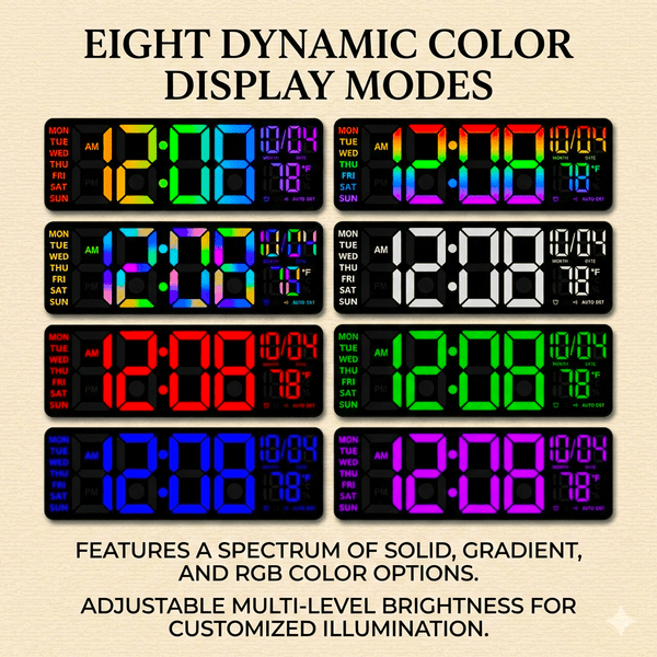 The Lumina Ambient LED Clock | Digital Wall Clock & Modern Lighting - The Decor Script