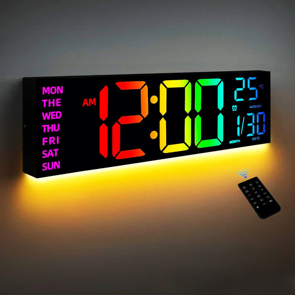 The Lumina Ambient LED Clock | Digital Wall Clock & Modern Lighting - The Decor Script