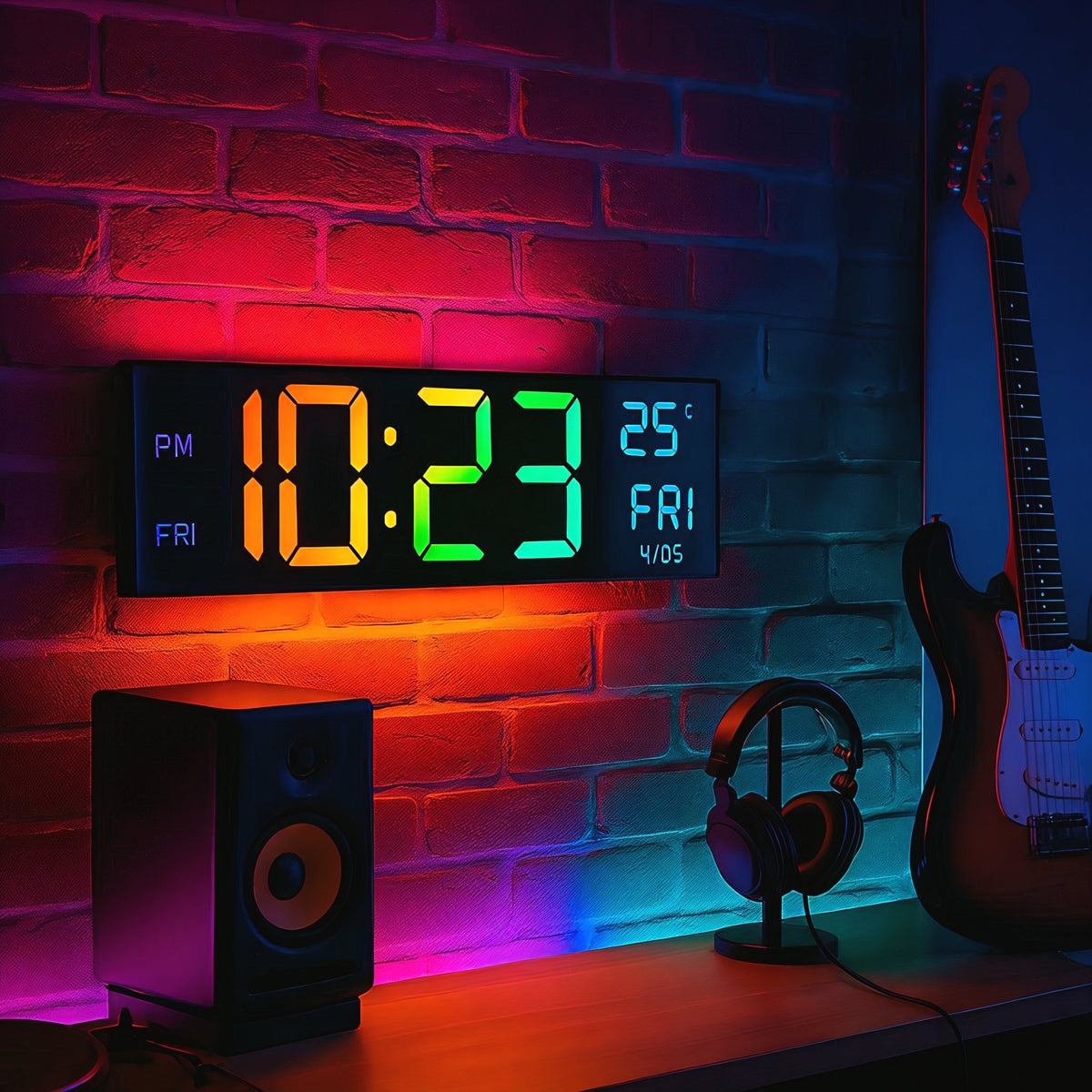The Lumina Ambient LED Clock | Digital Wall Clock & Modern Lighting - The Decor Script