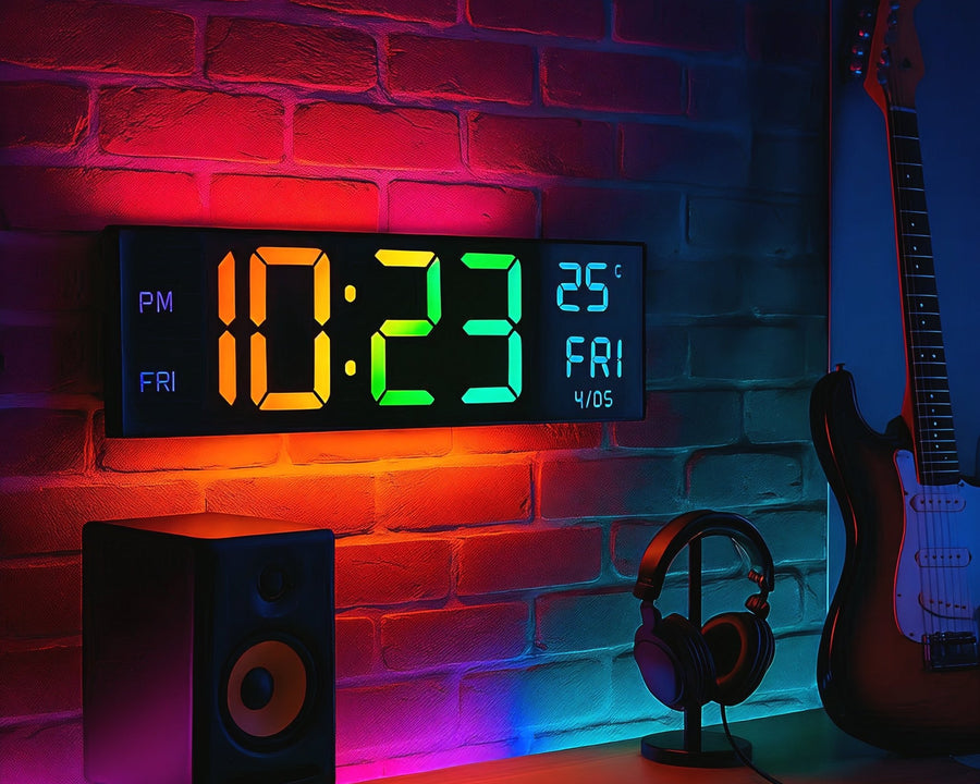 The Lumina Ambient LED Clock | Digital Wall Clock & Modern Lighting - The Decor Script