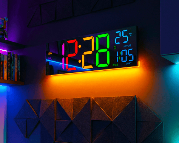 The Lumina Ambient LED Clock | Digital Wall Clock & Modern Lighting - The Decor Script
